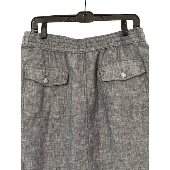Lord & Taylor Women's Drawstring Waistband Soft Linen Mini Skirt Size 8 Blue - Picture 6 of 6